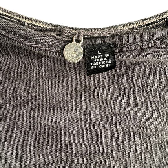 Knitted & Knotted Anthro Textured Metallic Sleeveless Silver Sweater Dress L - Picture 4 of 8